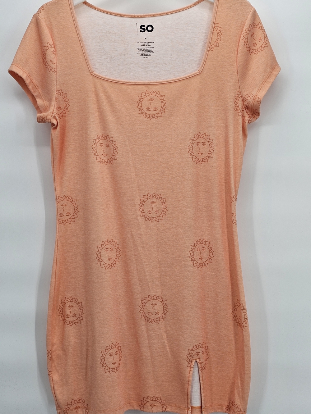 Sun-Print Short Sleeve Dress / Tunic Large